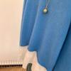 New Fake Two-piece Lace Splicing Loose Outer Pullover Sweater for Women Autumn Winter