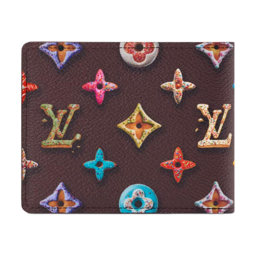 Louis Vuitton Carteira Masculina de Lona Revestida com Monogramas Finos Donuts Cor Chocolate M28283