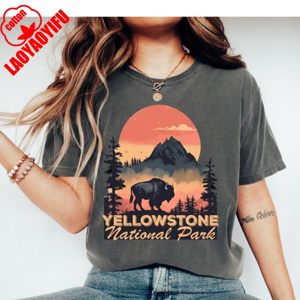 Yellowstone National Park Shirt Yellowstone State Park T-shirt Yellowstone Family Vacation Tee  Casual for Daily Wear