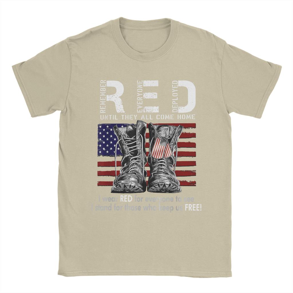 On Friday We Wear Red Military RED Friday Military Remember Everyone Deployed TShirt Unisex Tee Shirt Crewneck Short Sleeve