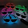 Lunettes LED Carrées Lunettes Cœur Lumineux Lunettes de Soleil Lumineuses Décoratives Fête