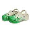 Crocs Classic Platform Clog 811 Manufacturing Spreading Scene Fluid Ink Splash Hole Shoes Women's Bone White Green