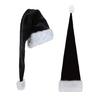 Black Plush Santa Hat Women Beanie Winter Hat Soft Slouchy Warm Christmas Hat