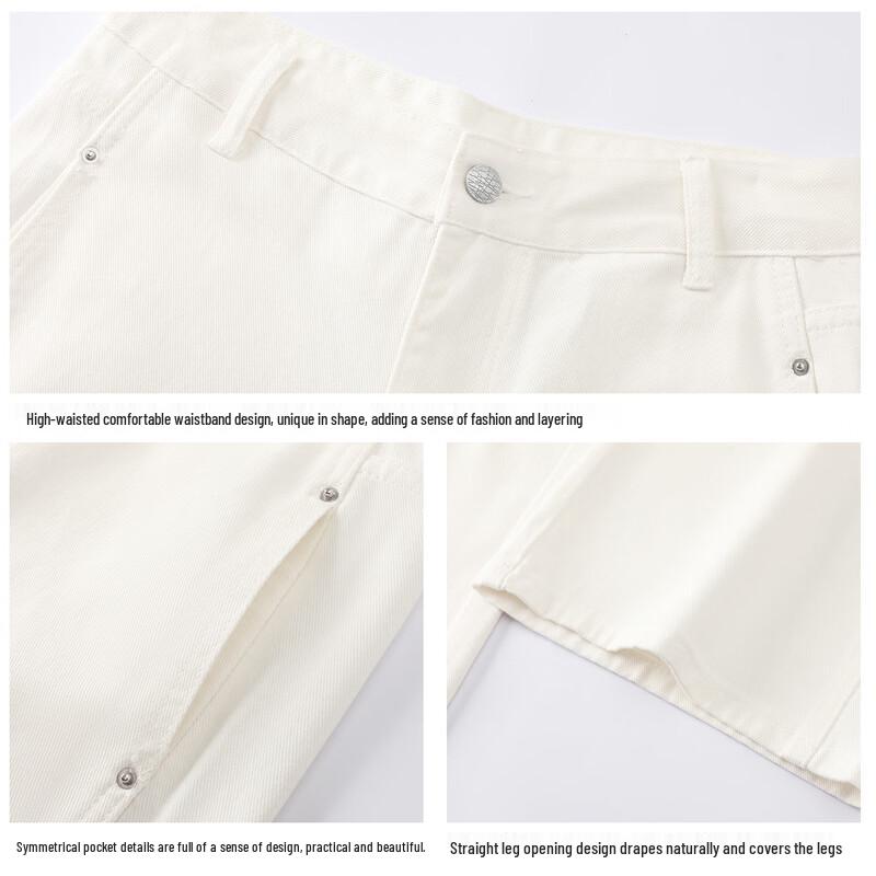 FivePlus Women's 100% Cotton High-Waist Straight Leg Jeans