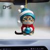Christmas Cat Ornament Xmas Tree Decor Hanging Backpack Keychain Acrylic Holiday Accessory for Car Rearview Mirror Window Bag Key