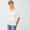 Gu STylE HEaT WidE NEck T  Half SlEEvE  + E