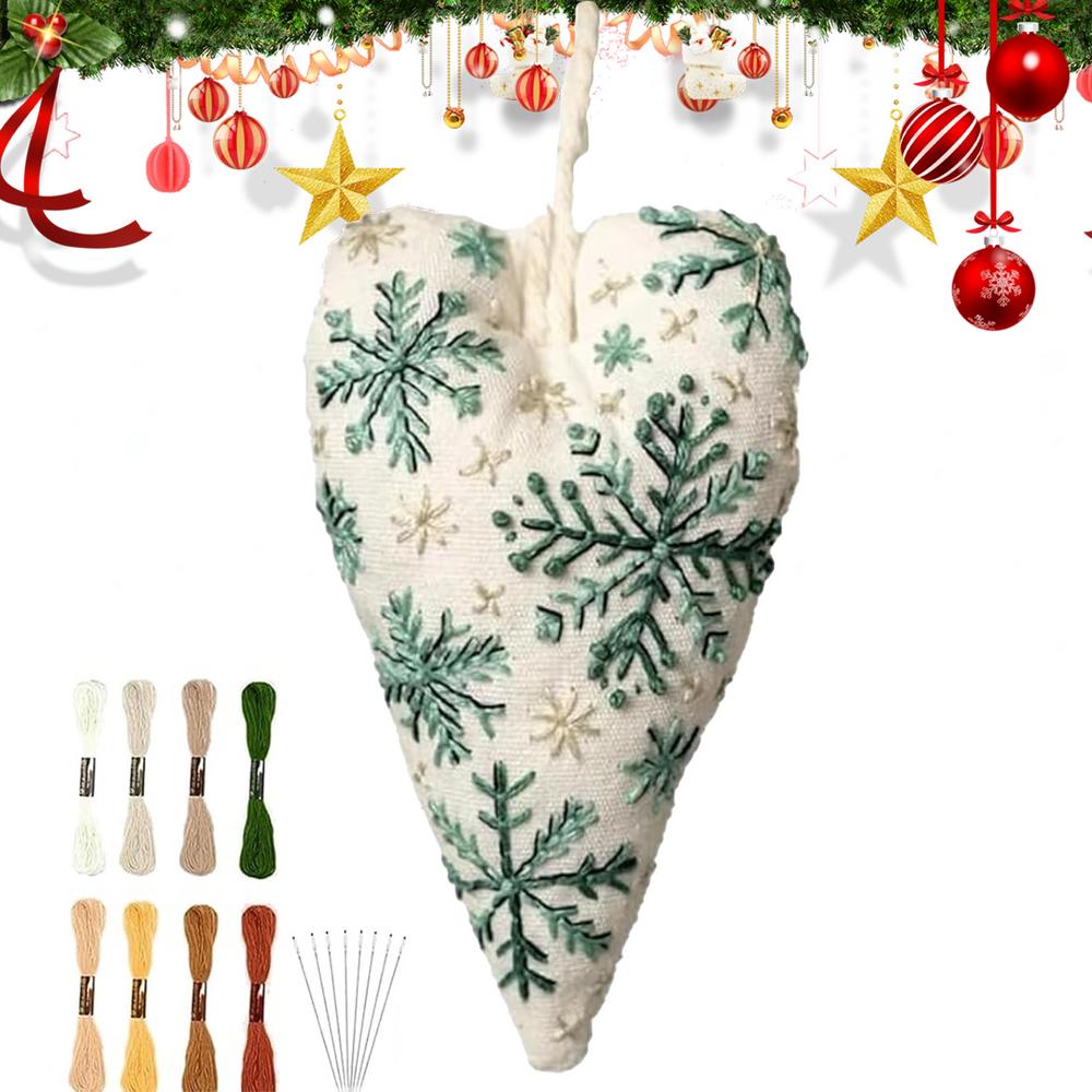 Beginner Embroidery Kit For Adults Heart Ornament Embroidery Practice Kits Complete Set Art Craft For Seniors Adults Teens Home