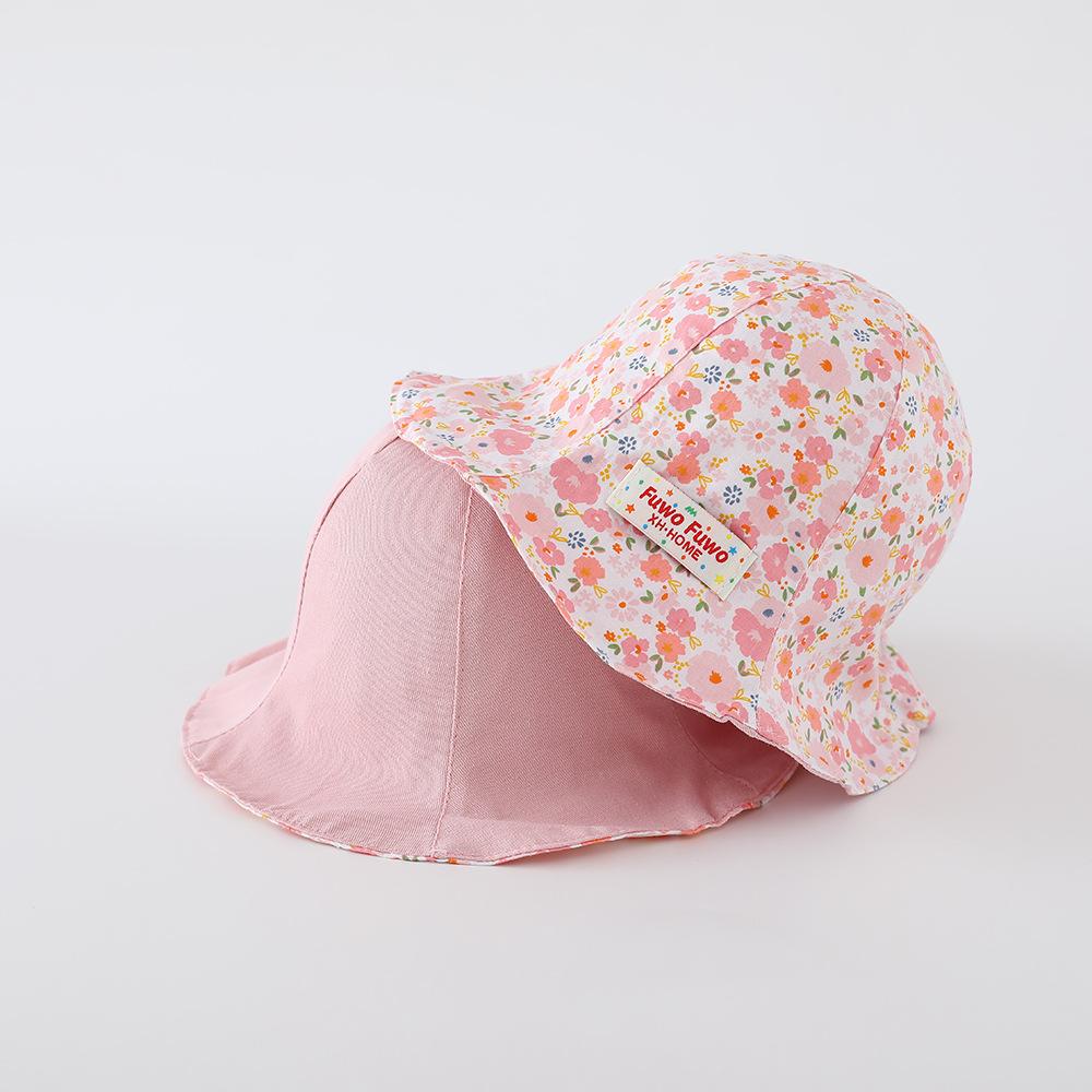 

Girl‘s Double Sided Fisherman Hat 48cm 6-24 Month Kids Spring Summer Printed Sun Hat Outdoor Baby Girl Bucket Hat 48CM розовый