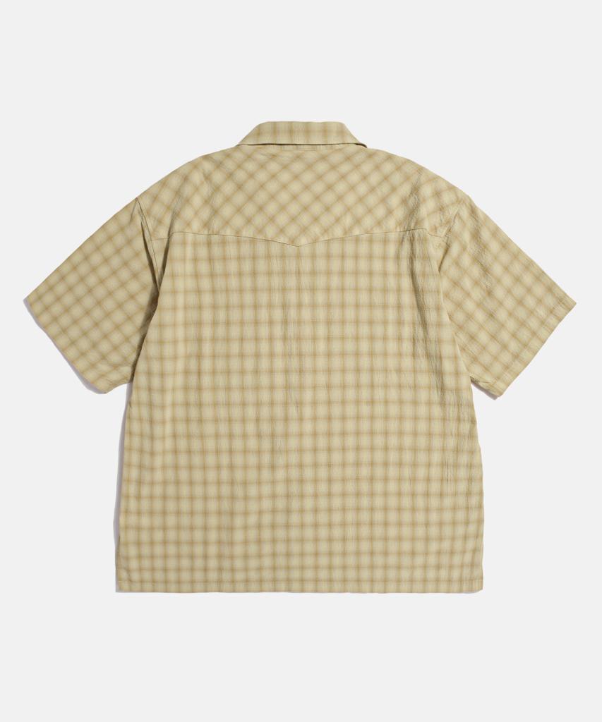 ESPIONAGE Textured Check Western S/S Shirt Beige