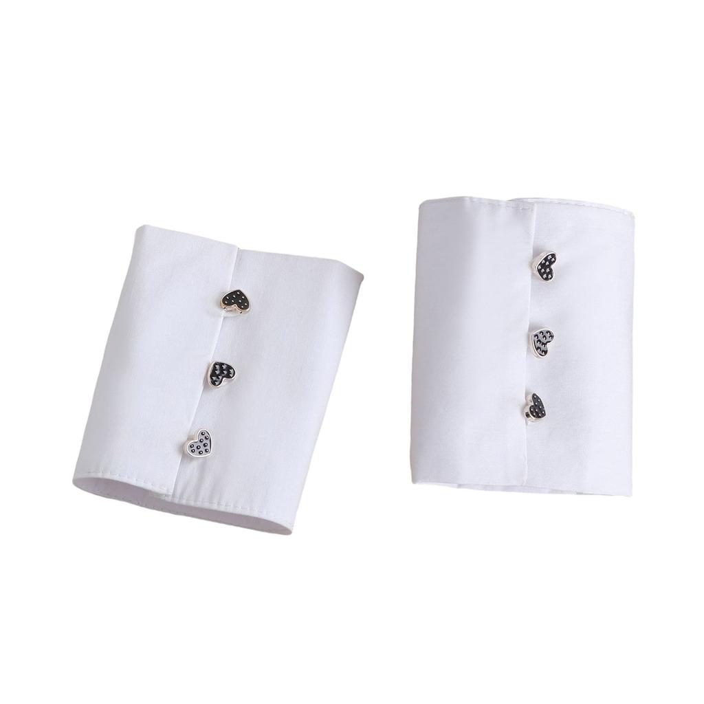 Women Wrist Cuffs Detachable Simple Cuffs Winter Autumn Shirts Sweater Sweatshirt Elegant Pearls Buttons