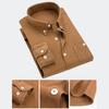 Men Vintage Turn Down Collar Sztruksowe guziki Plus Size Business Slim Shirt