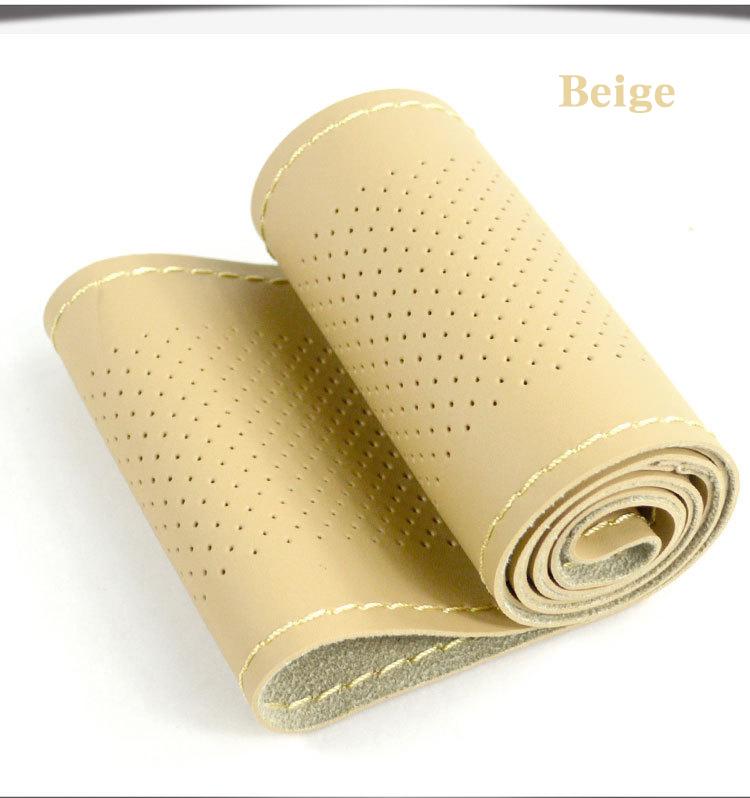 DIY Micro Fiber leather Car Steering Wheel Cover Soft Anti slip  handsewn car steering wheel sleeve 38CM Interior Accessories