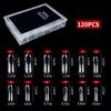 120Pcs Box-Packed Nail Mold Extension Paperless Tray Extension Nail Plate Ultrathin Reusable Transparent With Scale