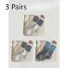 3 Pairs of  Female Autumn and Winter Thickened Warm Retro Splicing Color Polka Dot Wool Tube Socks