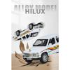 Miniatures 1/32 Toyota Hilux Off Road Pickup Truck Alloy Diecast Model Sound & Light Pull Back Toy Birthday Present for Children