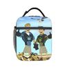 Wilds Kratts Lunch Bag  School Lunch Box For Men Vintage Print Thermal Lunch Bags Oxford Portable Zipper Cooler Bag