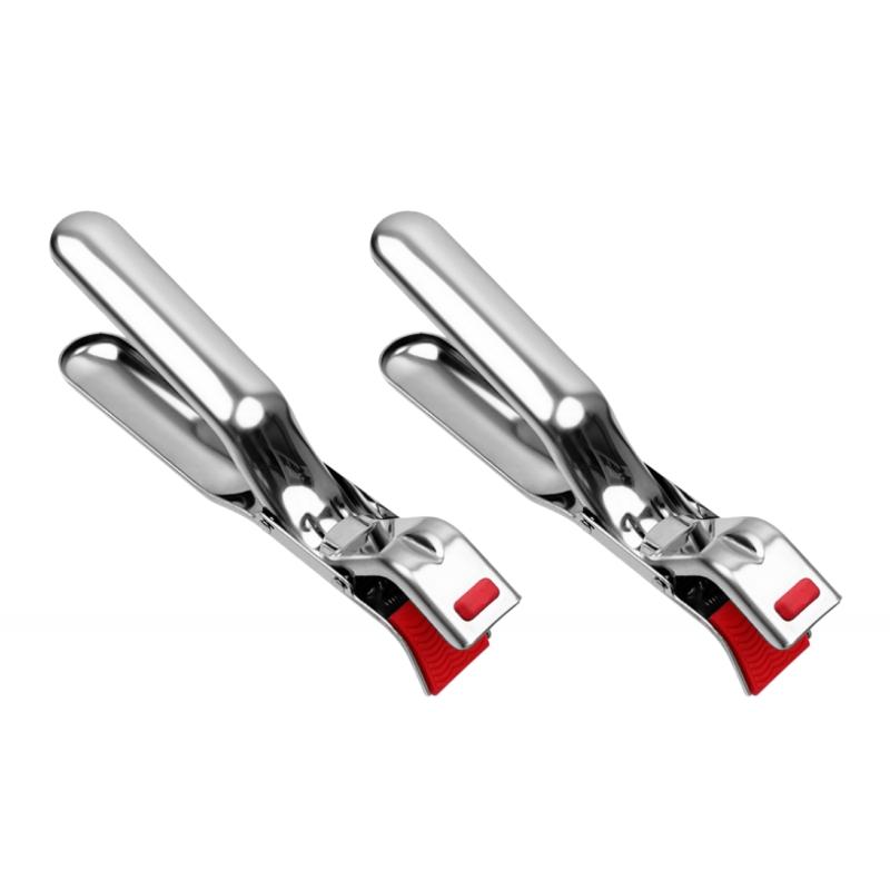 

2pcs Heavy-Duty Stainless Steel Anti-Scald Clip Plate Grabber Compatible for Air Oven and Microwave Heat-Resistant Kitchen Tool