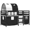 VidaXL Children's Mezzanine Bed with Tunnel, Mid Sleeper Bed with Storage, Bedroom Furniture, Modern, White/Black 3283841