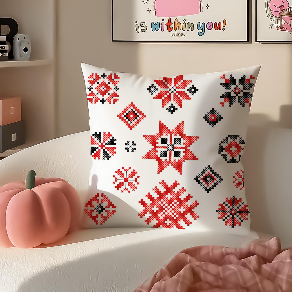 Retro Art Pattern RRussian shading Cushion Cover Pillowcase Short Plush Invisible zipper Room Sofa Cushion Cover