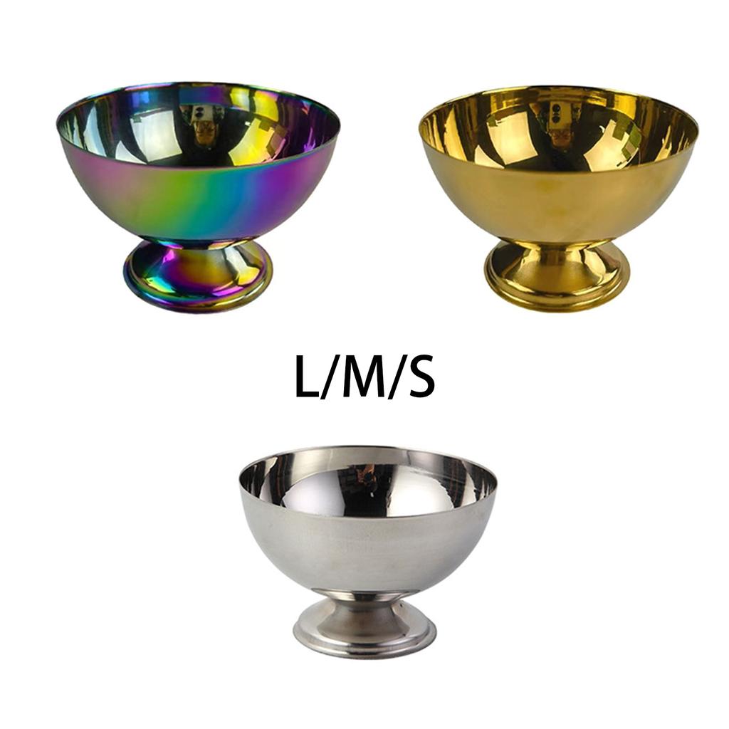 Vielseitige Eisbecher, Salatschüssel, Edelstahlschüssel, Dessert-/Obstteller, Snack-Gerichte, langlebige Schüsseln für Partys