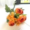 Nordic Rose Spring  Tea Bud Embroidered Ball Small Handle Flower Simulated Flower Silk Flower Wedding Photography Home Decoration Hand-held Flower