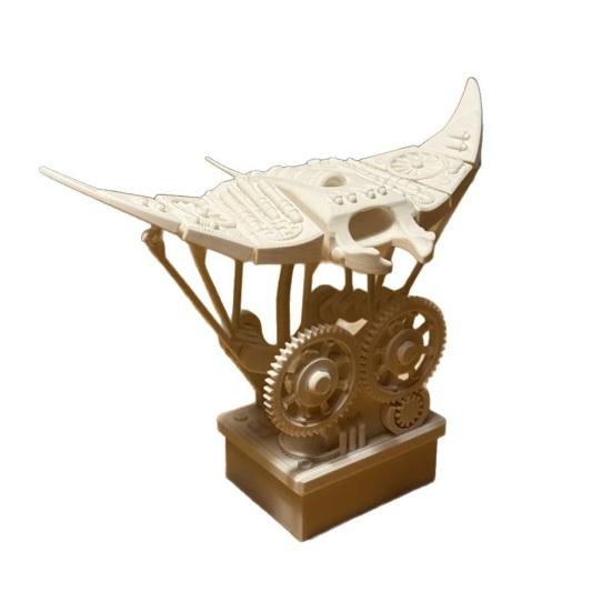 

3D-надрукована біонічна манта, механічна прикраса морської тварини з музикою для декору дому, офісу, столу A білий