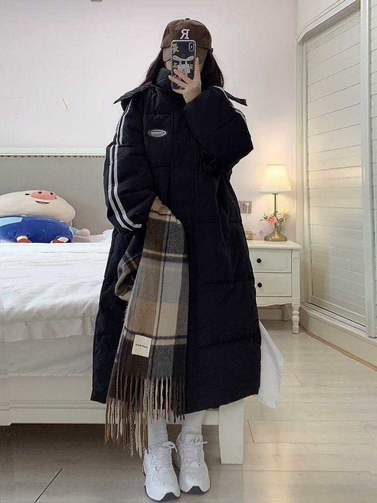 2025 Iarnă Femei Mărimi Mari Jachetă Lungă Peste Genunchi cu Puf de Gâscă