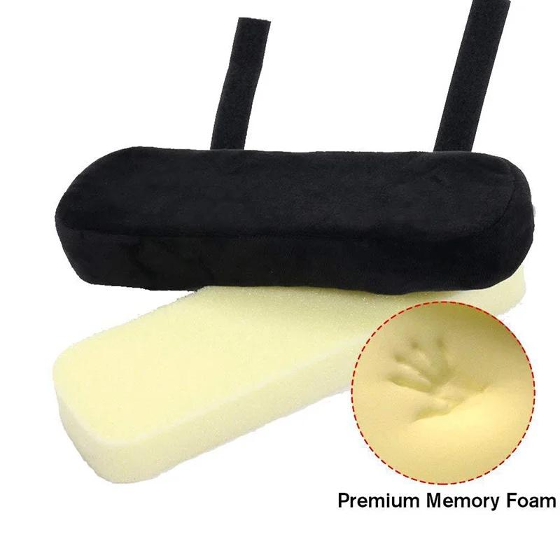 Black Memory Foam Office Chair Armrest Pad Comfortable Elbow Support Cushion Universal Single Piece for Sofa and Seat