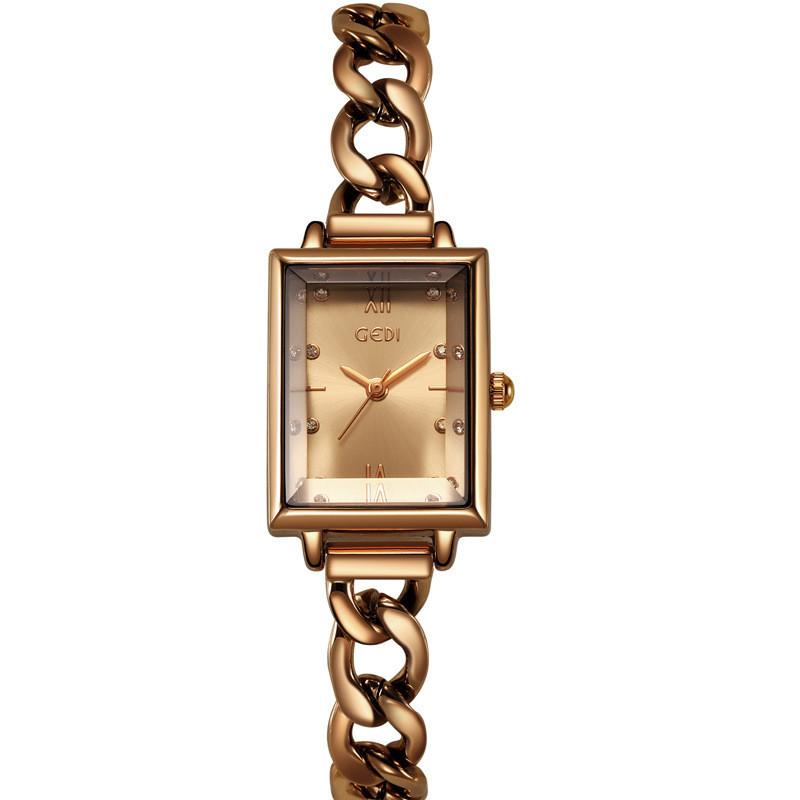 Orologio da donna rettangolare in lega al quarzo con funzione impermeabile per signore alla moda