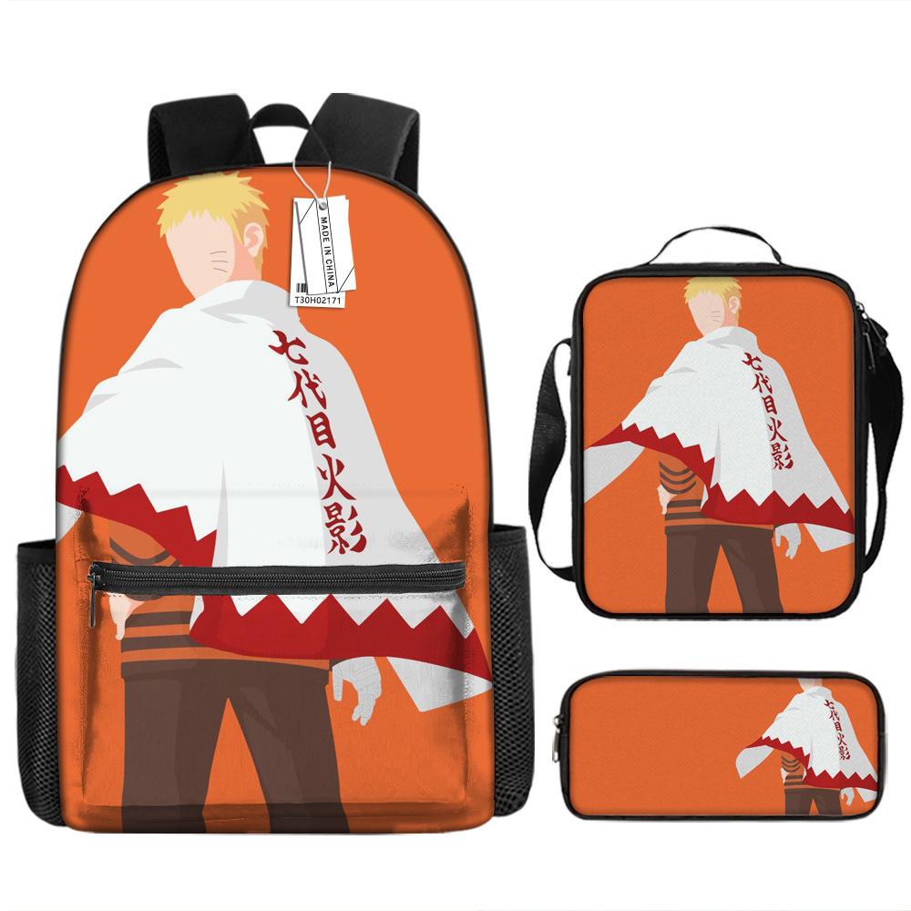 Naruto Naruto Rucksack Kakashi Naruto Uchi Grund- und Mittelschule Schultasche Kinderrucksack Dreiteiliges Set