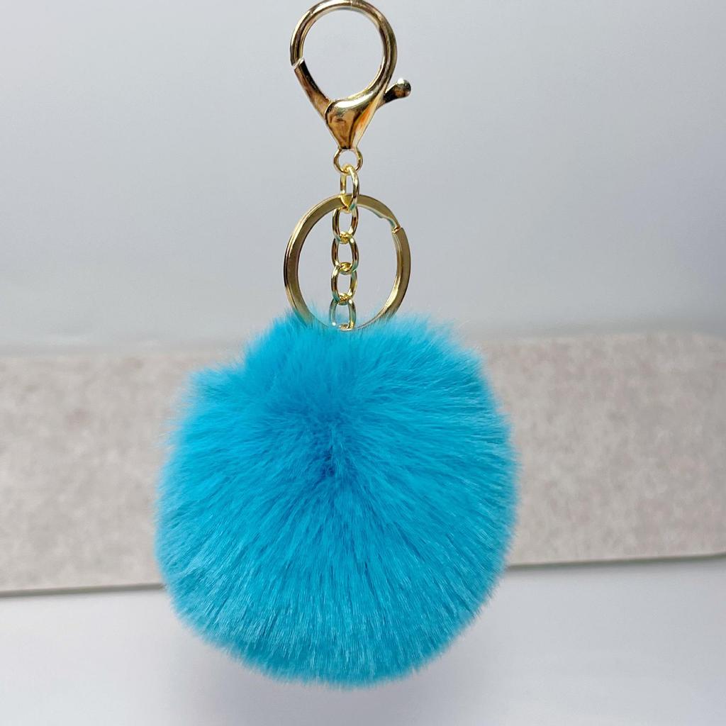 Auf Lager 8cm Kunstkaninchenfell Pompom Schlüsselanhänger - Plüschkugel Anhänger für Taschen und Kleidung