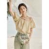 Mishow French Off-Shoulder Tencel Blouse