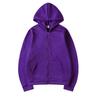 Womens Zip-Up Hooded Sweatshirt Solid Color Loose Fit Casual Sport Top