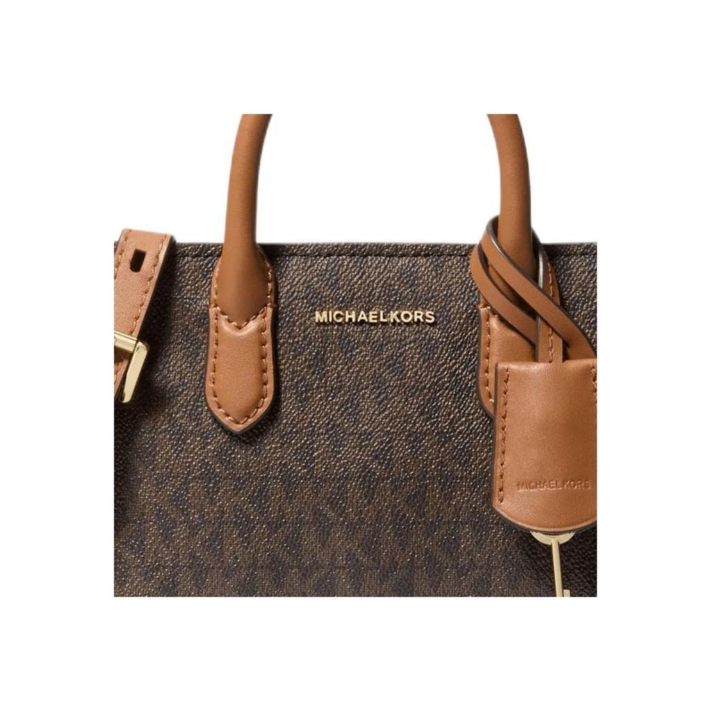 Michael Kors Mk Scarlett Logo Lock Charm Leather Shoulder Crossbody Handbag Mini Women Handbag Dark-Brown 32F4GETC0B-BRN-ACORN