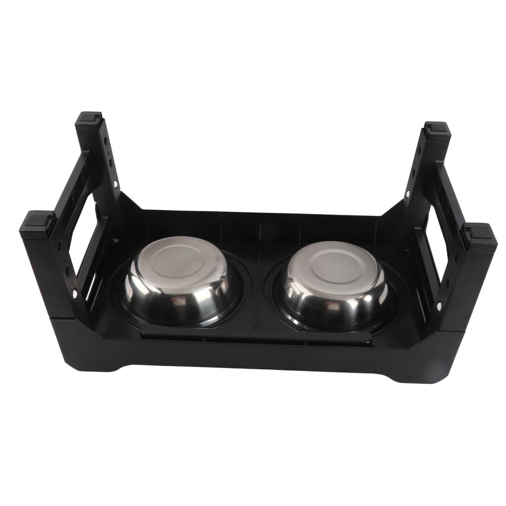 Elevated Dog Bowls Stainless Steel Double Bowls Large Capacity Adjustable Raised Pet Bowl with 4