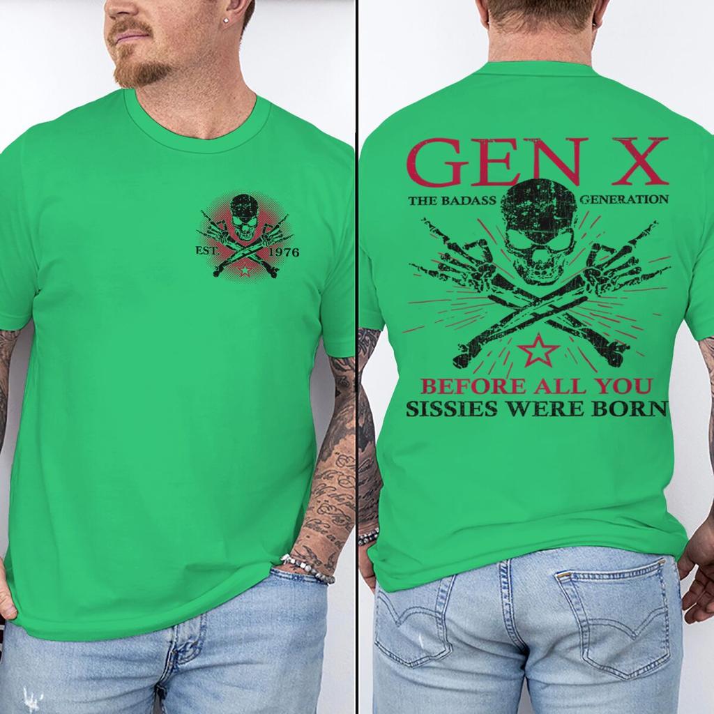 Est 1976 Vintage Gen X Magliette Grafiche Unisex Unisex Divertenti Stampa Generazione X Top Manica Corta Girocollo Maschile Streetwear