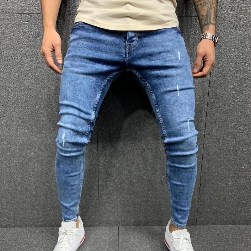Herrenjeans Jeans Denim Distressed Jeans Elastisch Slim Mode Herrenhose Mode Streetstyle Zerrissene Skinny Jeans
