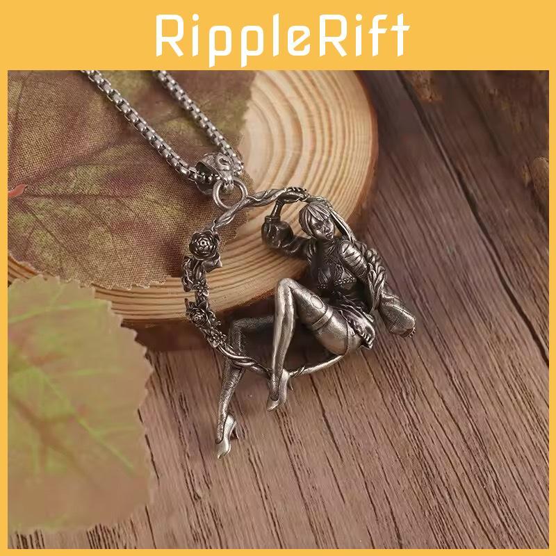 Trendy Punk Style Antique Finish Alloy Pendant Necklace For Fashionable Occasions