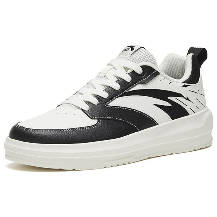 New Anta Young Generation Anti Slip And Wear Resistant Lightweight Low Top Skateboard Shoes Black White 912328060-4