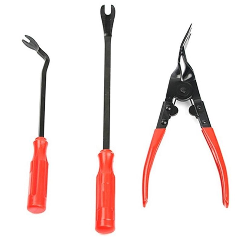 3 Pcs Car Door Panel Clips Pliers Trim Removal Fastener Puller Repair Tool Combo