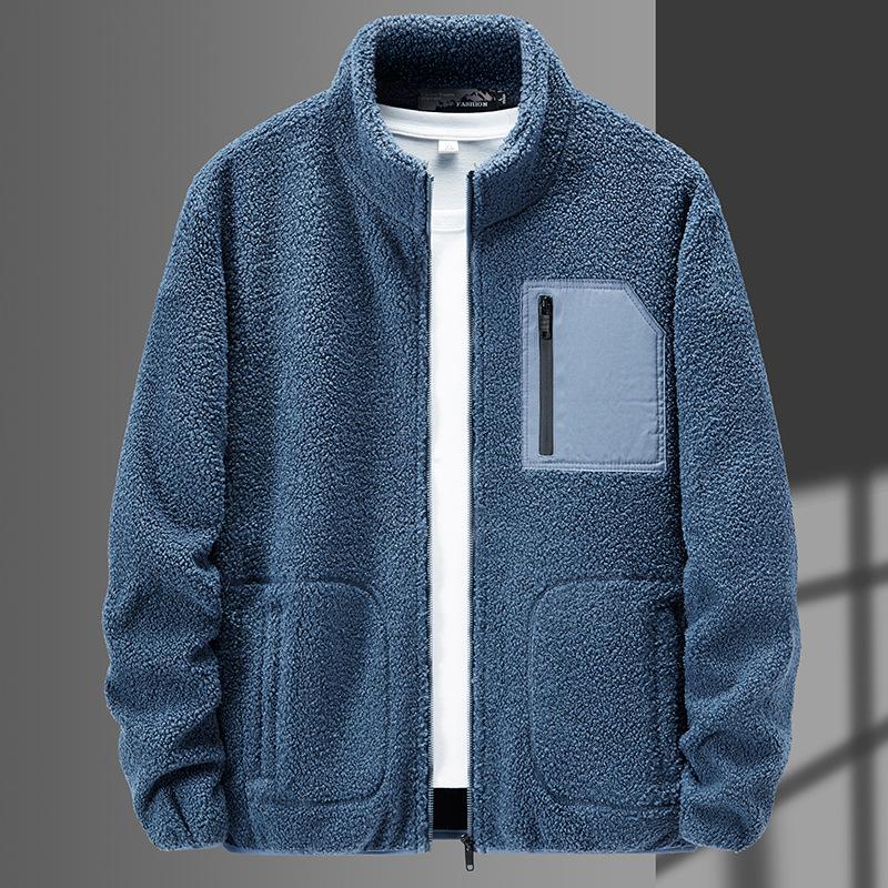 Lamb Fleece Men's Sweater Jacket Cardigan Teddy Fleece Men's Jacket Jacket Fleece Jacket Jacket Jacket Jacket Jacket Liner