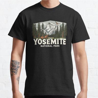 Plus Size S-3XL Visit YOSEMITE National Park Printed T-shirt Men's Tops Fashion Clothes Tees