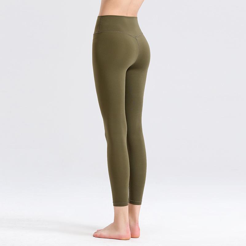 

Брюки для фитнеса и йоги с эффектом «голой кожи» и персиковыми ягодицами – Осень/Зима, Европейско-американский стиль, Женские длинные брюки Large оливковое зеленый