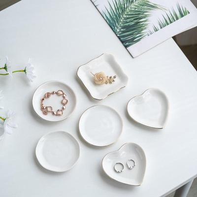 4-inch Ceramic Jewelry Display Tray for Valentine's and Mother's Day