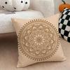 Mandala Style Decorative Cushion Cover Natural Linen Double Sided Print  Throw Pillow Case for Sofa Couch Home Decor
