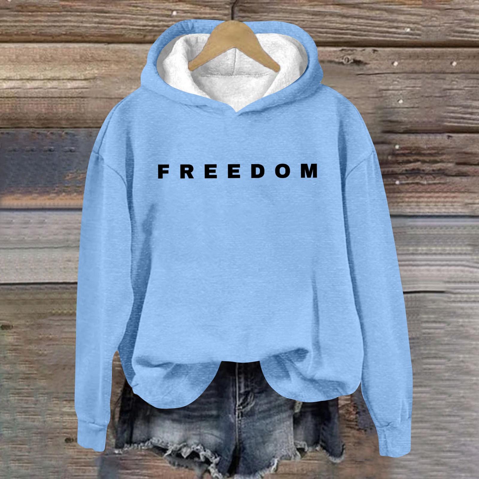 

Women s Loose And Comfortable Round Neck Long Sleeved Hooded Sweatshirt With Printed Text XXXL