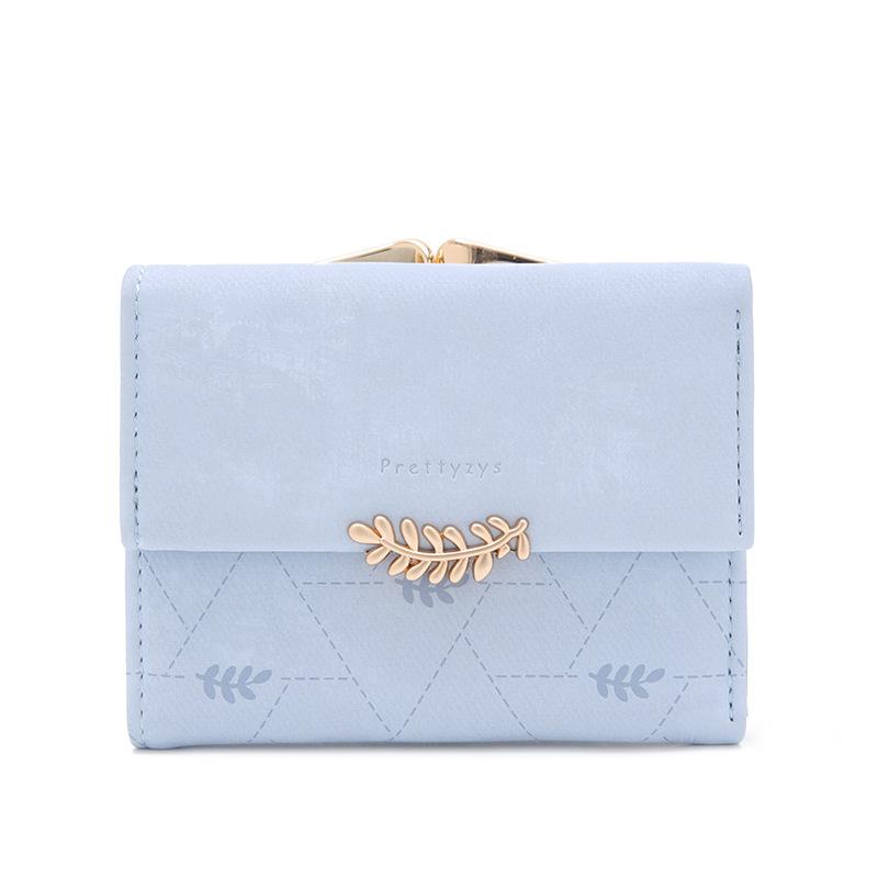 PU Hardware Leaf Buckle  Bag with Multiple Card Slots Coins Women's Coin Purse
