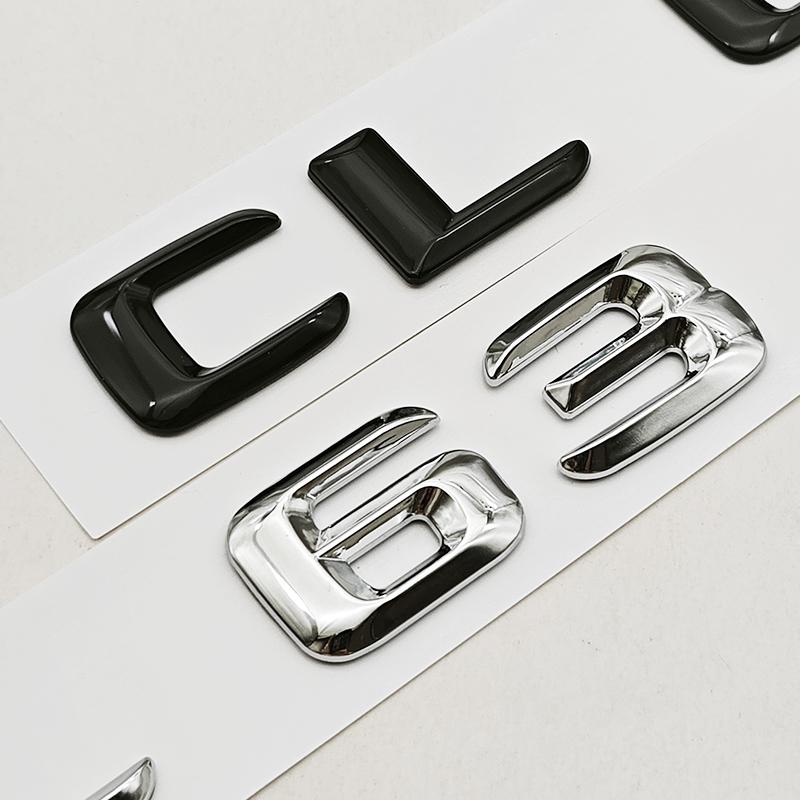 3D ABS Car Letters Sticker Logo CL 63 Badge Rear Trunk Emblem For Mercedes Benz AMG CL63 C215 C216 Tail Marking Accessories