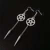 New Gothic Five-Pointed Star Dagger Earrings: Dark Supernatural Charm & Unique Friendship Gift