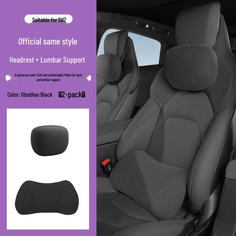 Compatible with Xiaomi SU7: Comfortable Neck Pillow & Lumbar Support for Car Interiors.